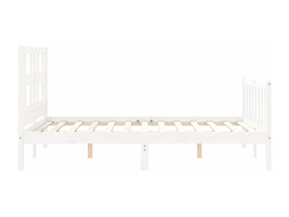 Estructura de cama sin colchón blanca 120x200 cm madera maciza de pino