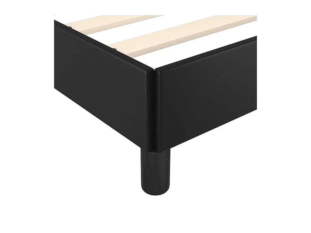 Struttura letto con testiera Nero 180x200 cm Ecopelle