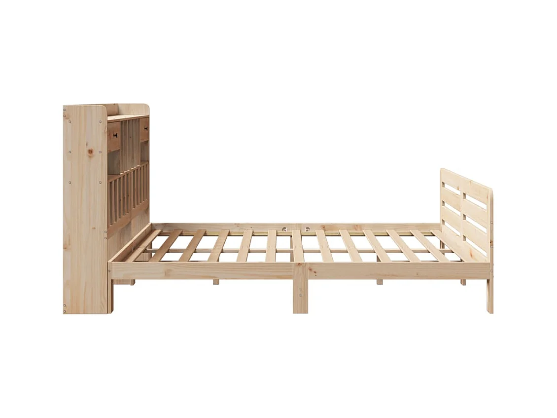 Letto a libreria senza materasso 180x200 cm in legno massello di pino