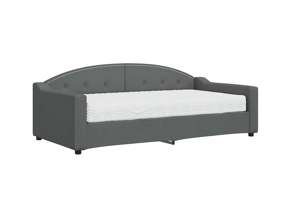 Divano letto con materasso grigio scuro 90x190 cm tessuto