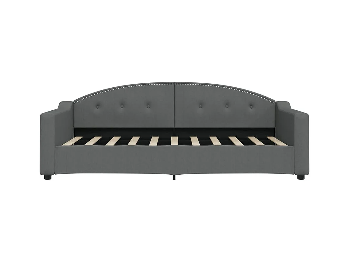 Divano letto con materasso grigio scuro 90x190 cm tessuto