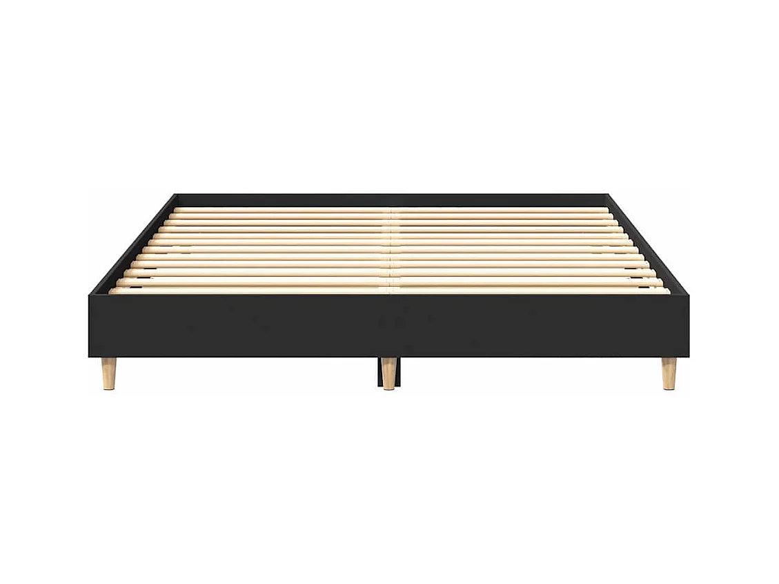 Estructura de cama sin colchón negra 150x200 cm madera contrachapada