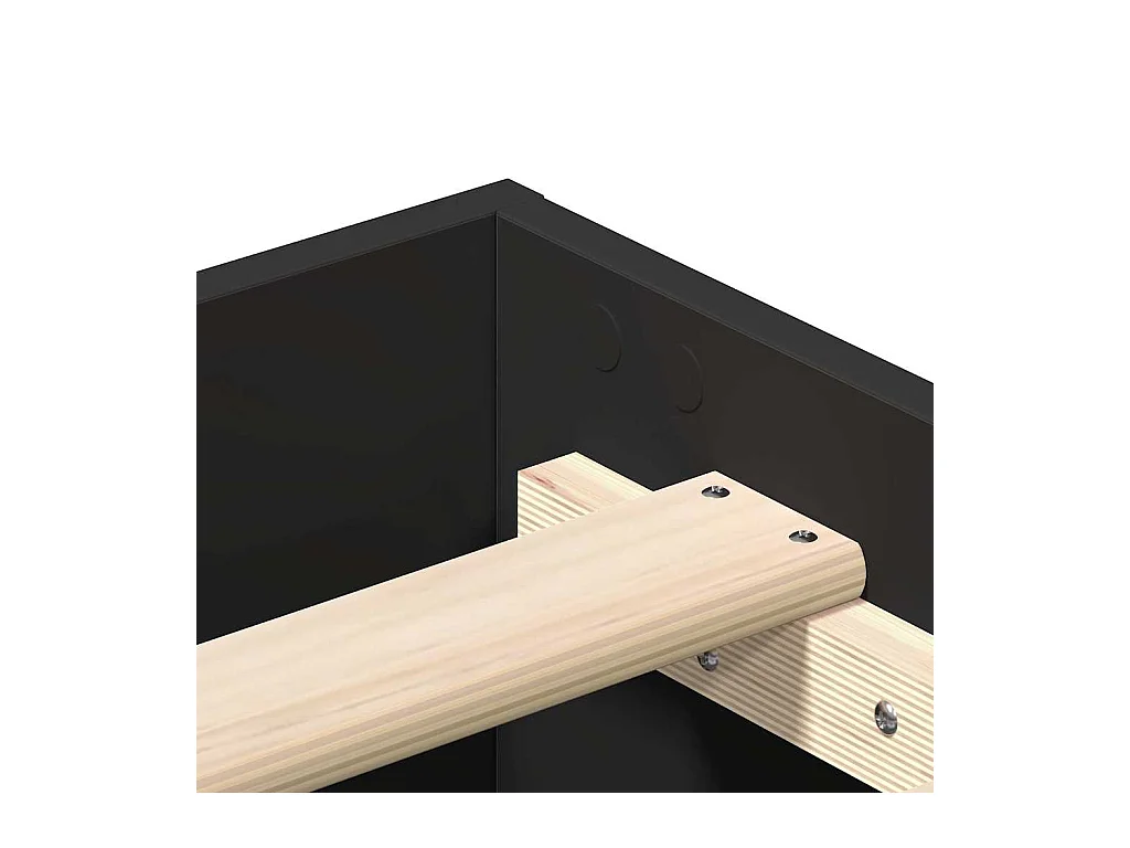 Estructura de cama sin colchón negra 150x200 cm madera contrachapada
