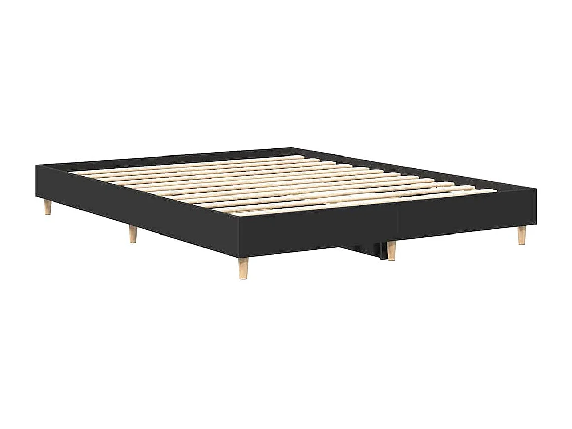 Struttura letto senza materasso nero 150x200 cm in legno ingegnerizzato