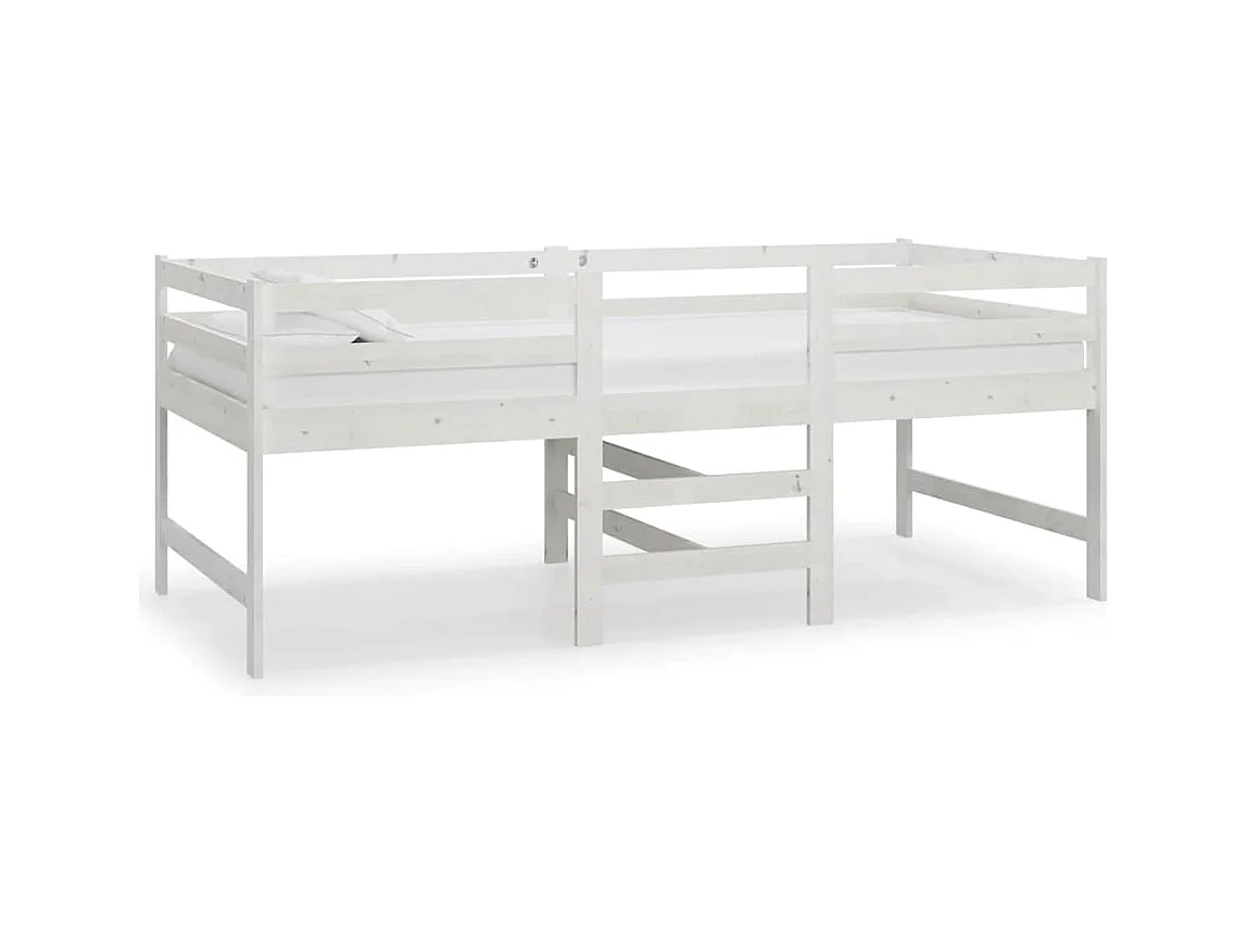 Struttura letto senza materasso bianco 90x200 cm in legno massello di pino