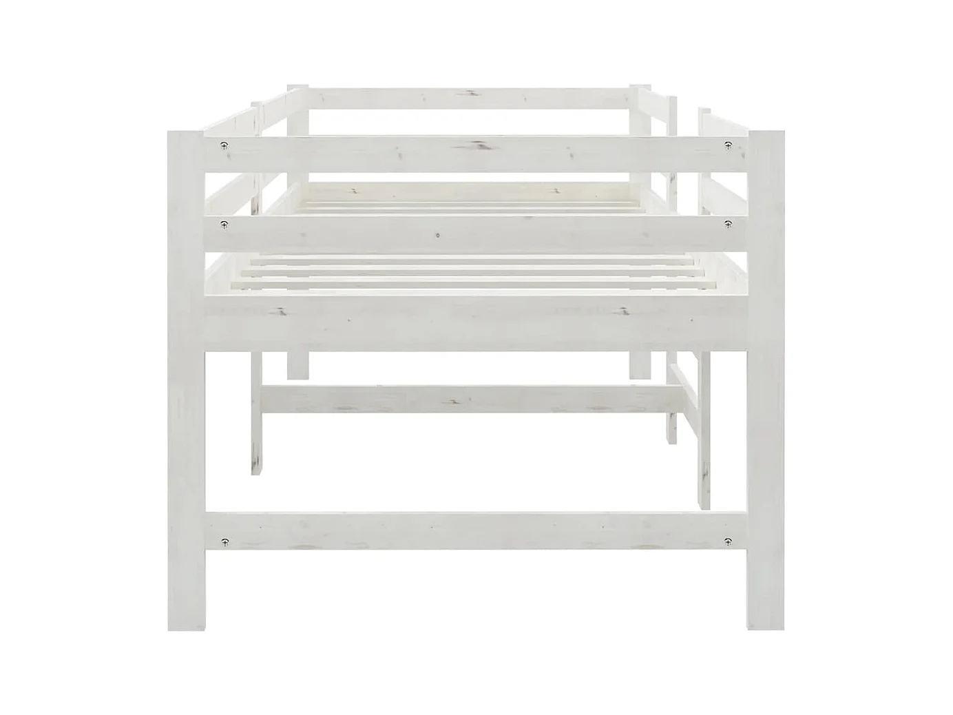 Struttura letto senza materasso bianco 90x200 cm in legno massello di pino