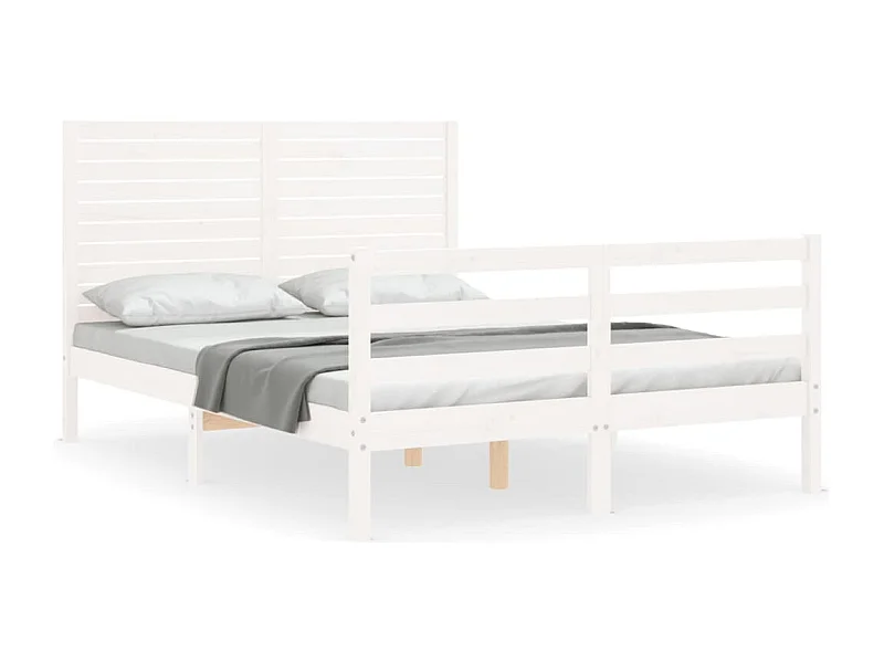 Wit massief houten bedframe zonder matras