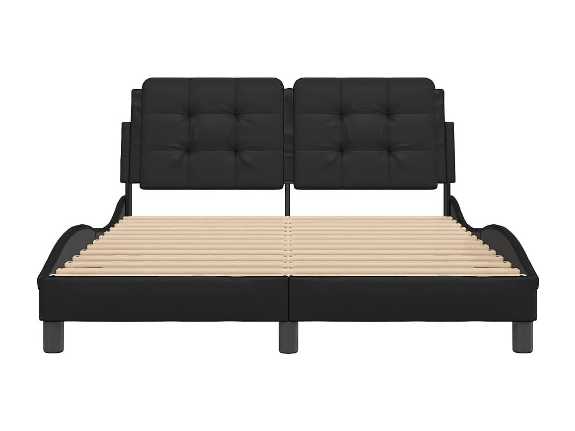 Bettgestell ohne Matratze schwarz 120x200 cm Kunstleder