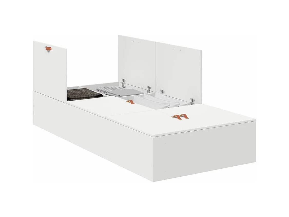 Bedframe met opbergruimte Wit 80 x 200 cm Bewerkt hout