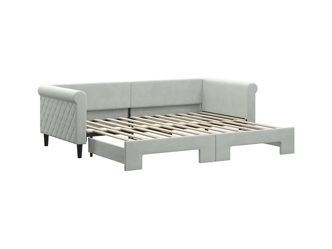 Divano letto con letto estraibile senza materasso grigio chiaro 90x200 cm