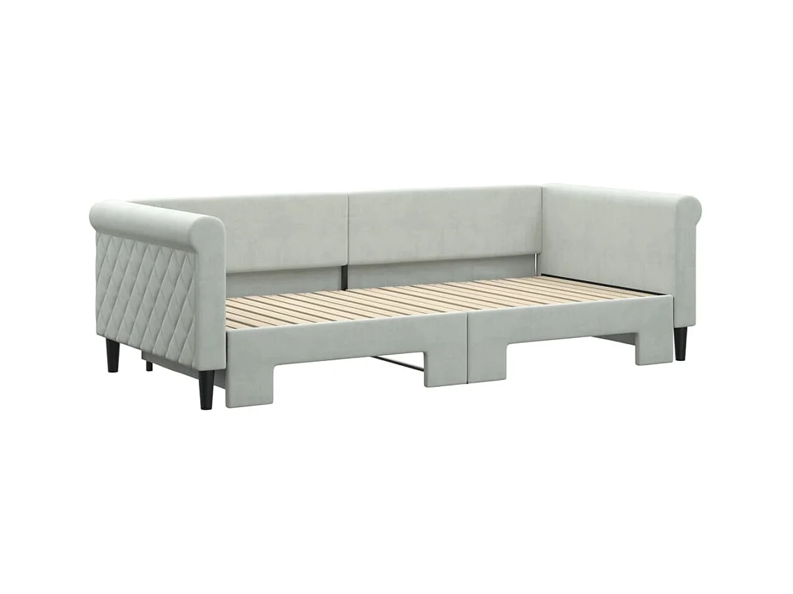 Divano letto con letto estraibile senza materasso grigio chiaro 90x200 cm