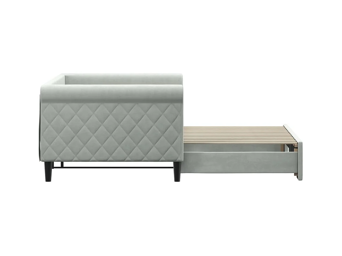 Divano letto con letto estraibile senza materasso grigio chiaro 90x200 cm