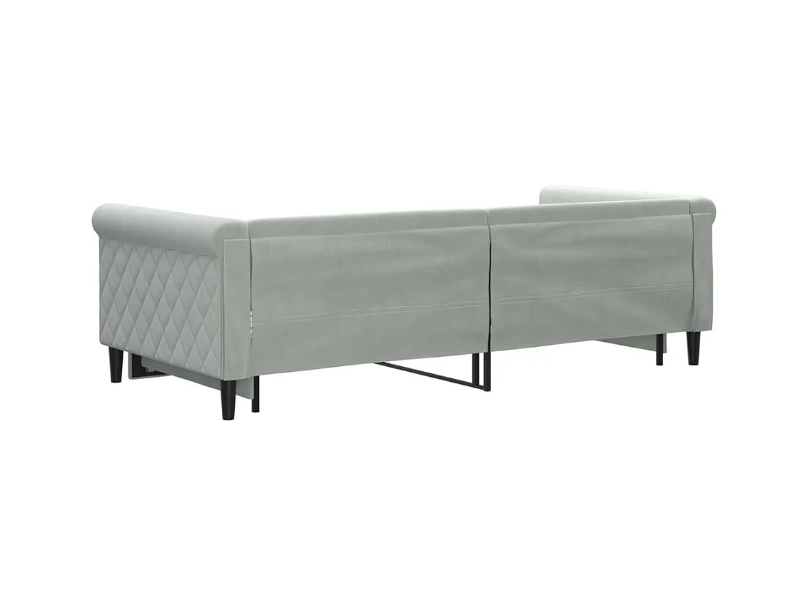 Divano letto con letto estraibile senza materasso grigio chiaro 90x200 cm