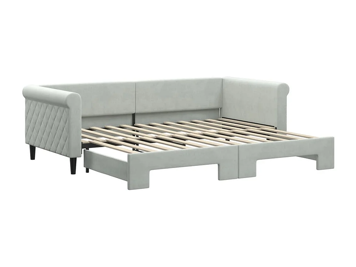 Divano letto con letto estraibile senza materasso grigio chiaro 90x200 cm