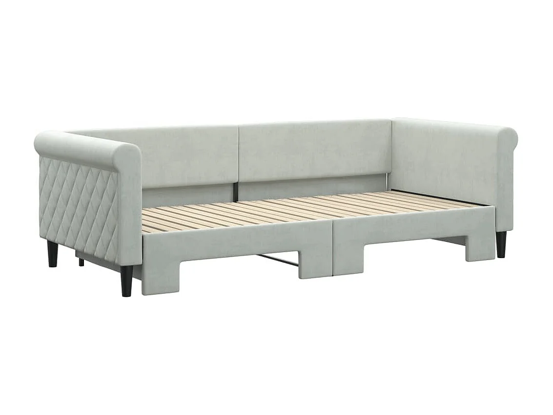 Divano letto con letto estraibile senza materasso grigio chiaro 90x200 cm