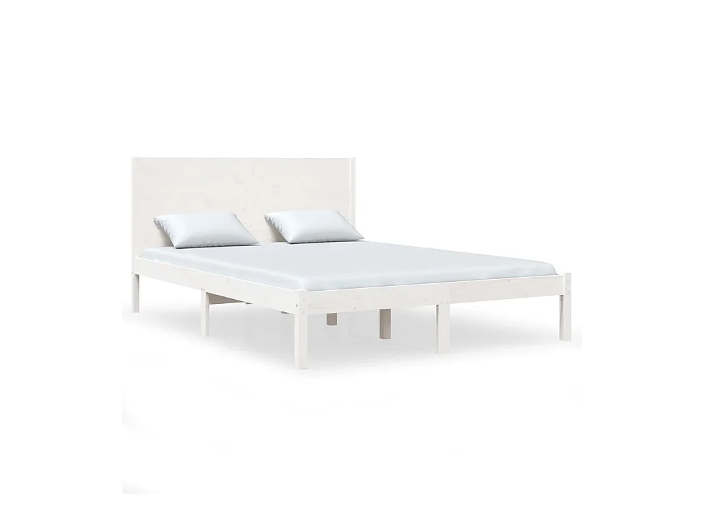 Bedframe zonder matras wit 140x200 cm massief grenenhout