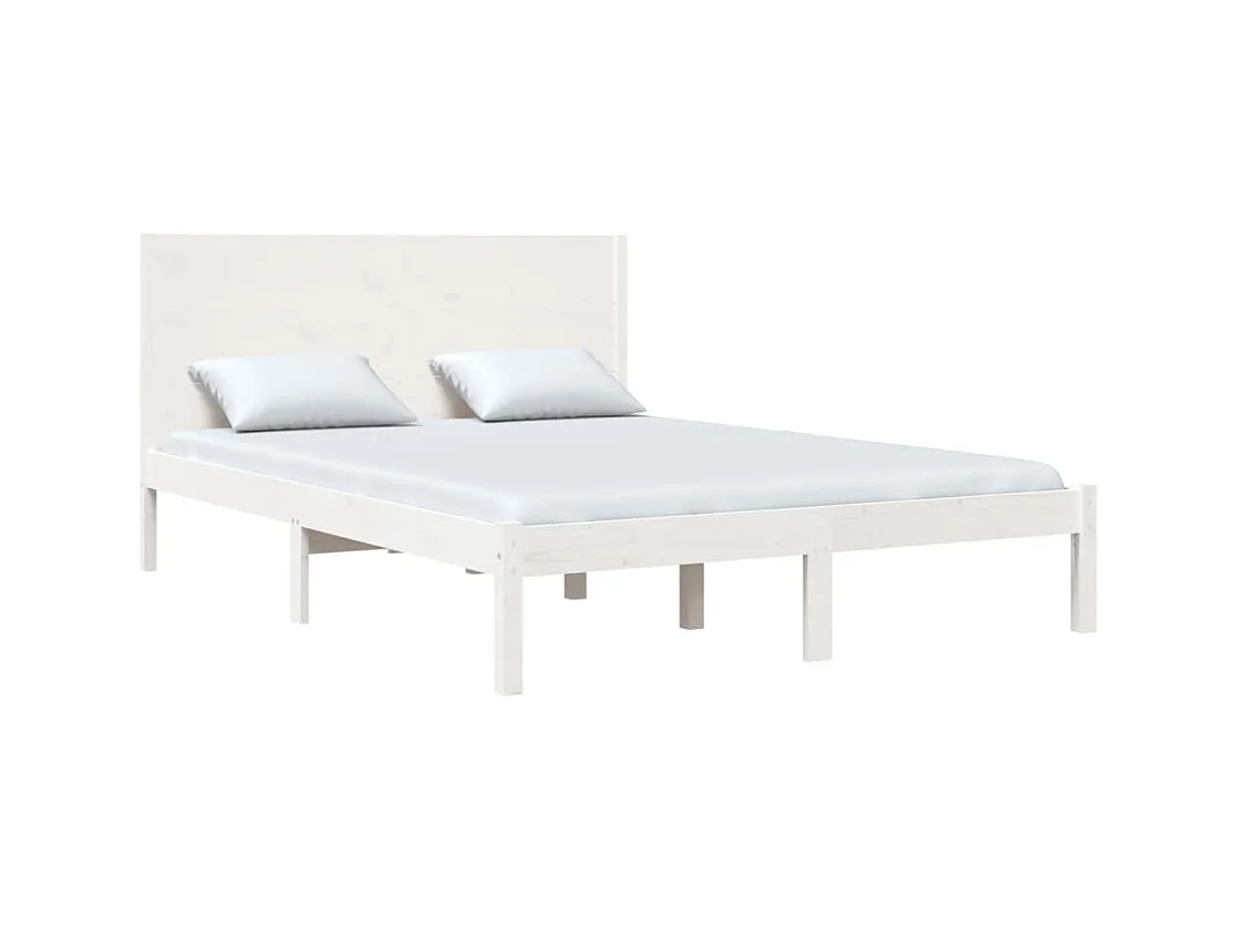Bedframe zonder matras wit 140x200 cm massief grenenhout