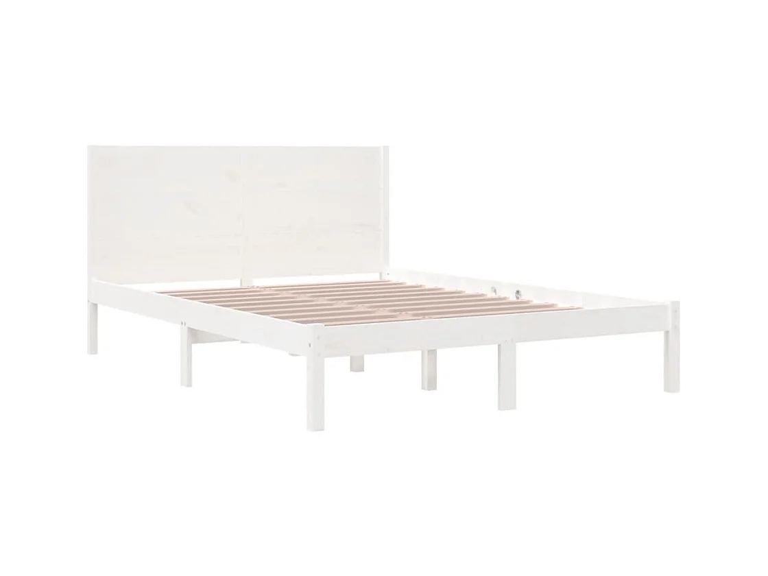 Bedframe zonder matras wit 140x200 cm massief grenenhout
