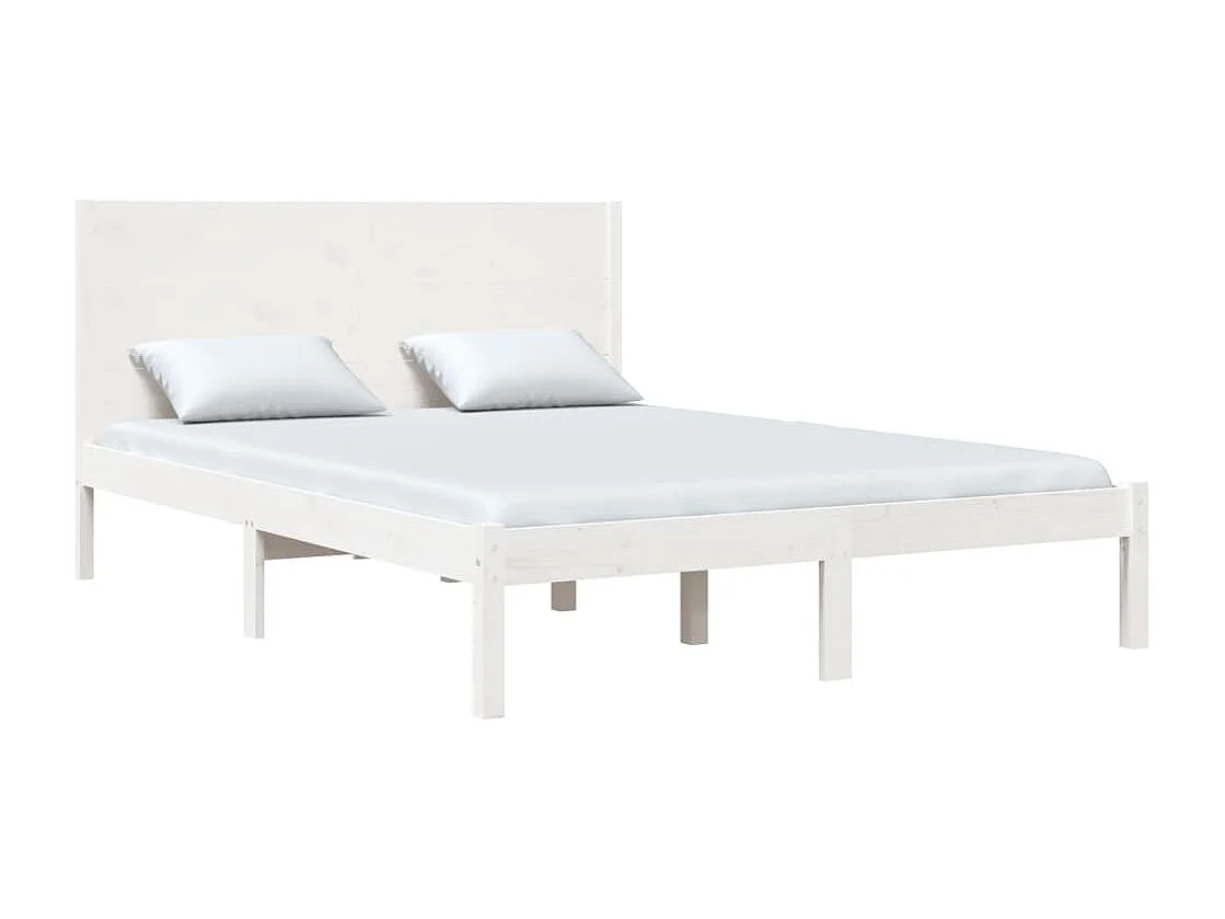 Bedframe zonder matras wit 140x200 cm massief grenenhout