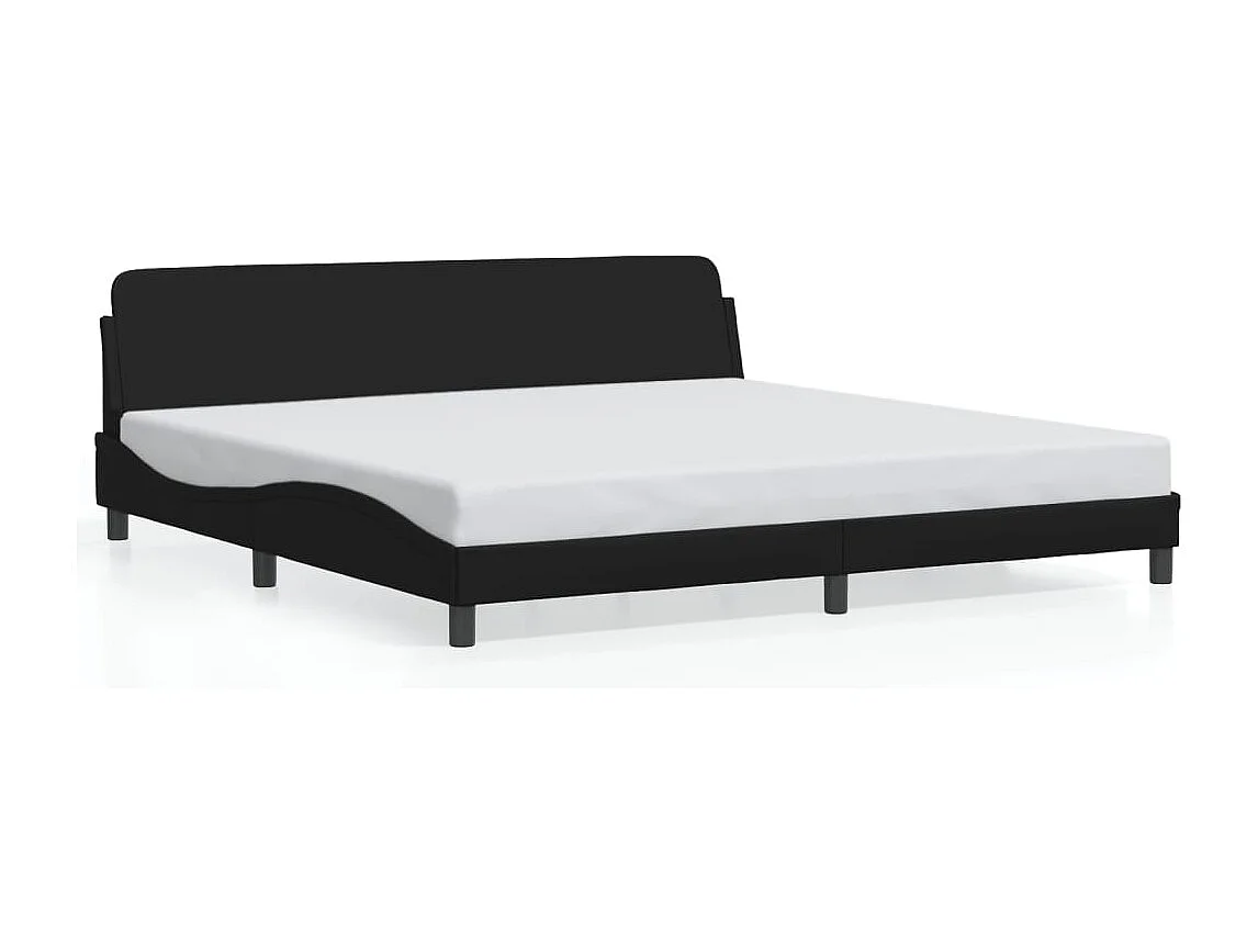 Cadre de lit sans matelas noir 200x200 cm similicuir