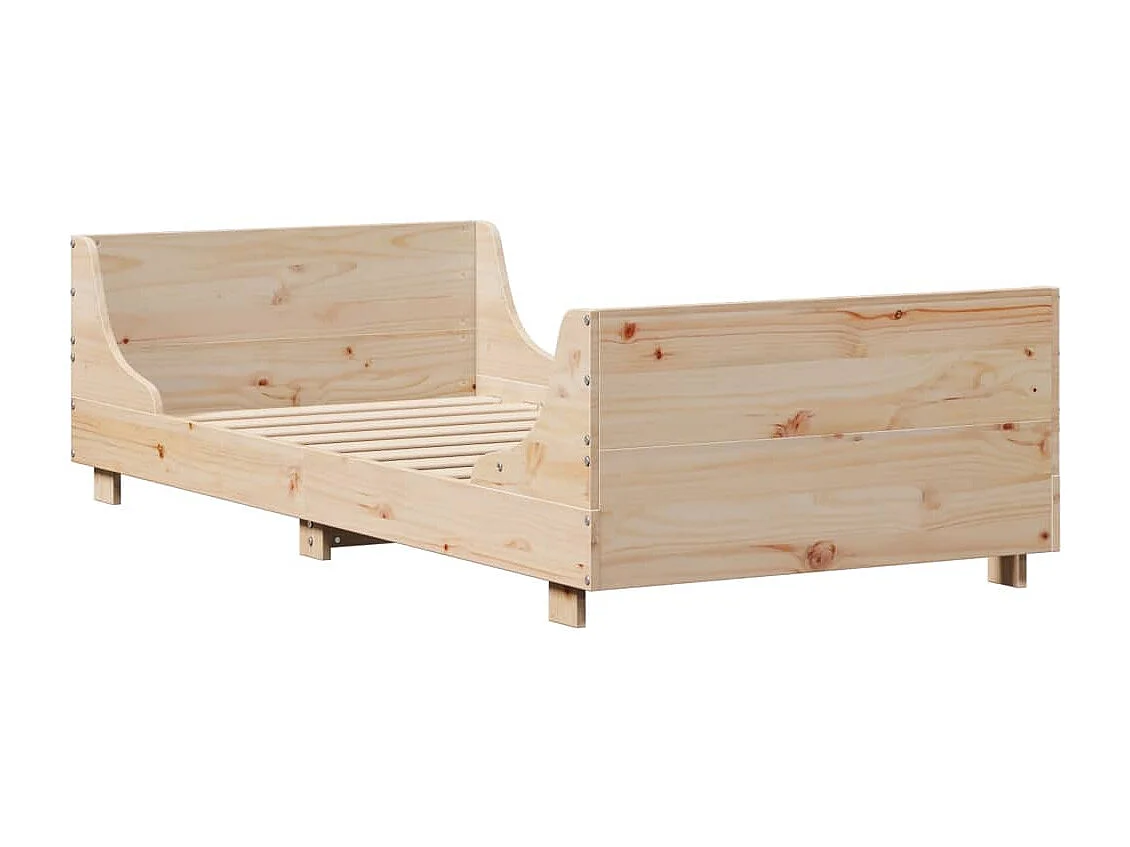 Estructura de cama sin colchón 90x200 cm madera maciza de pino