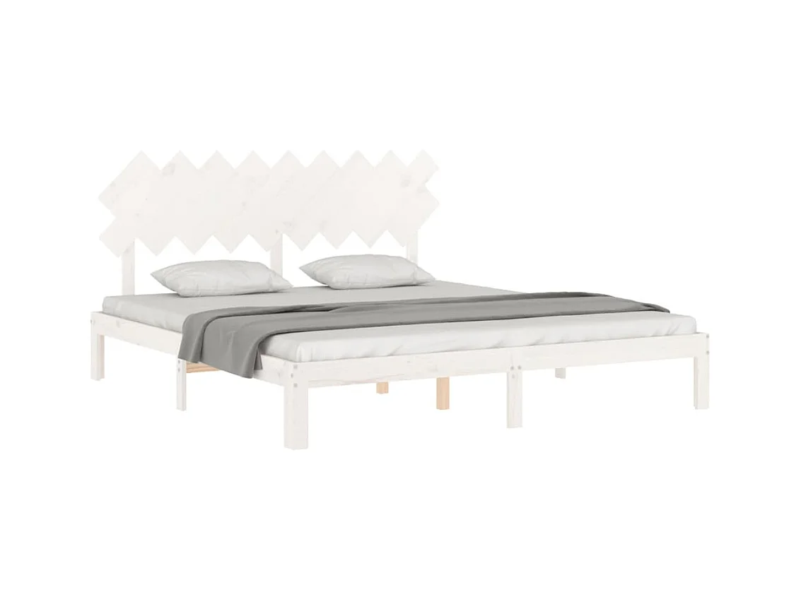 Bedframe zonder matras wit massief grenenhout