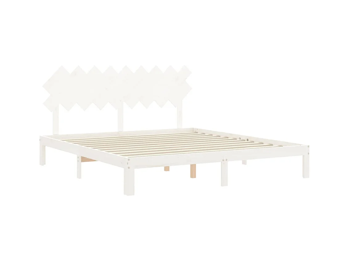 Bedframe zonder matras wit massief grenenhout