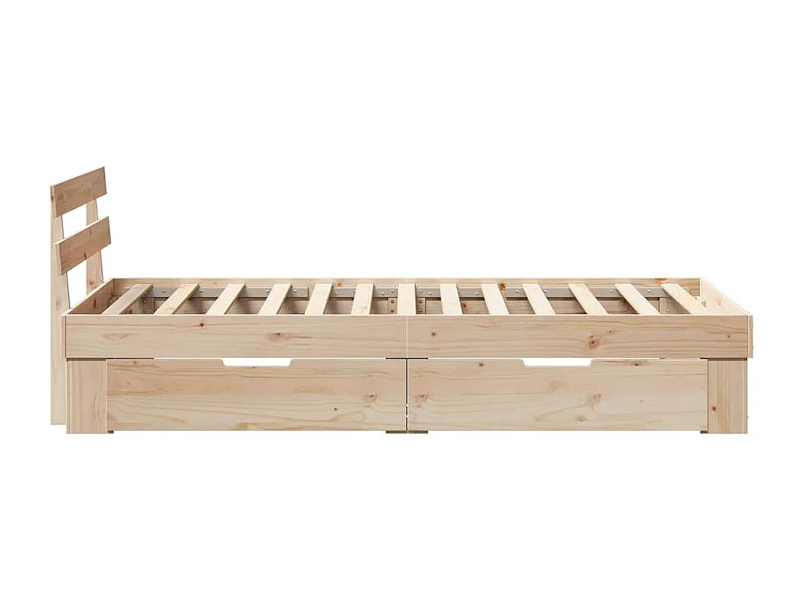 Estructura de cama con cajón Marrón 90 x 200 cm Madera maciza de pino