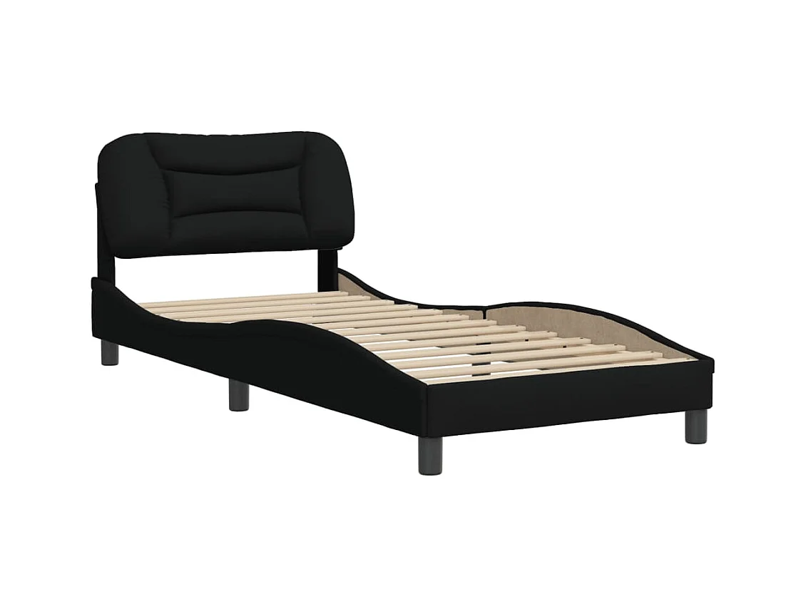 Struttura letto senza materasso tessuto nero 80x200 cm