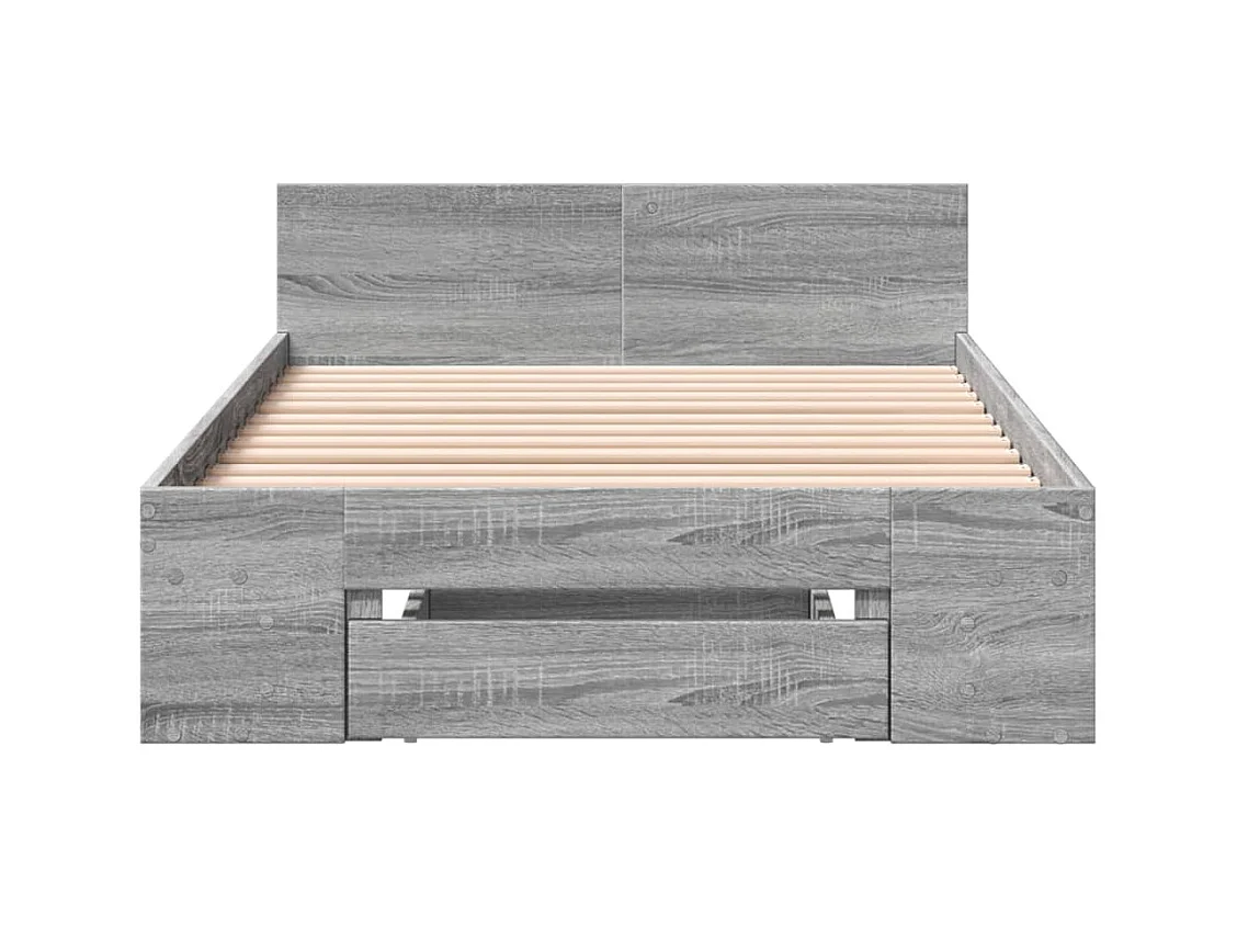 Bedframe met lade zonder matras Sonoma grijs 75x190 cm