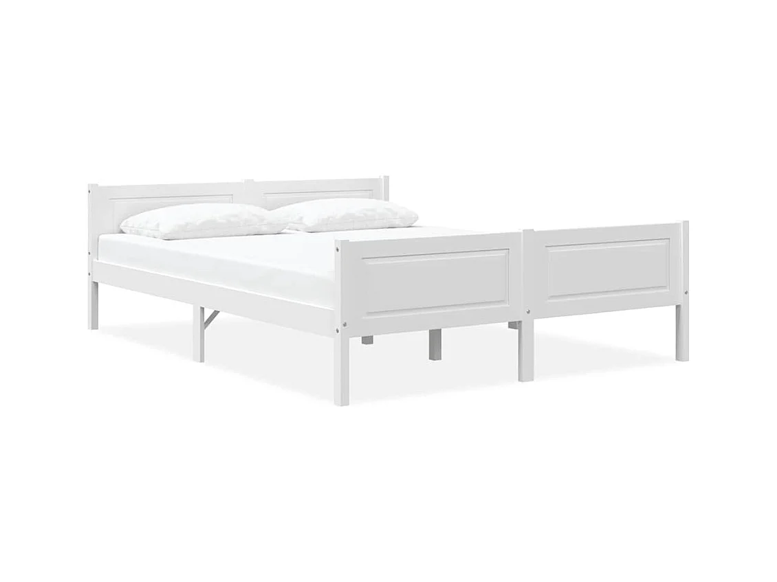 Bedframe zonder matras massief wit grenenhout 160x200 cm
