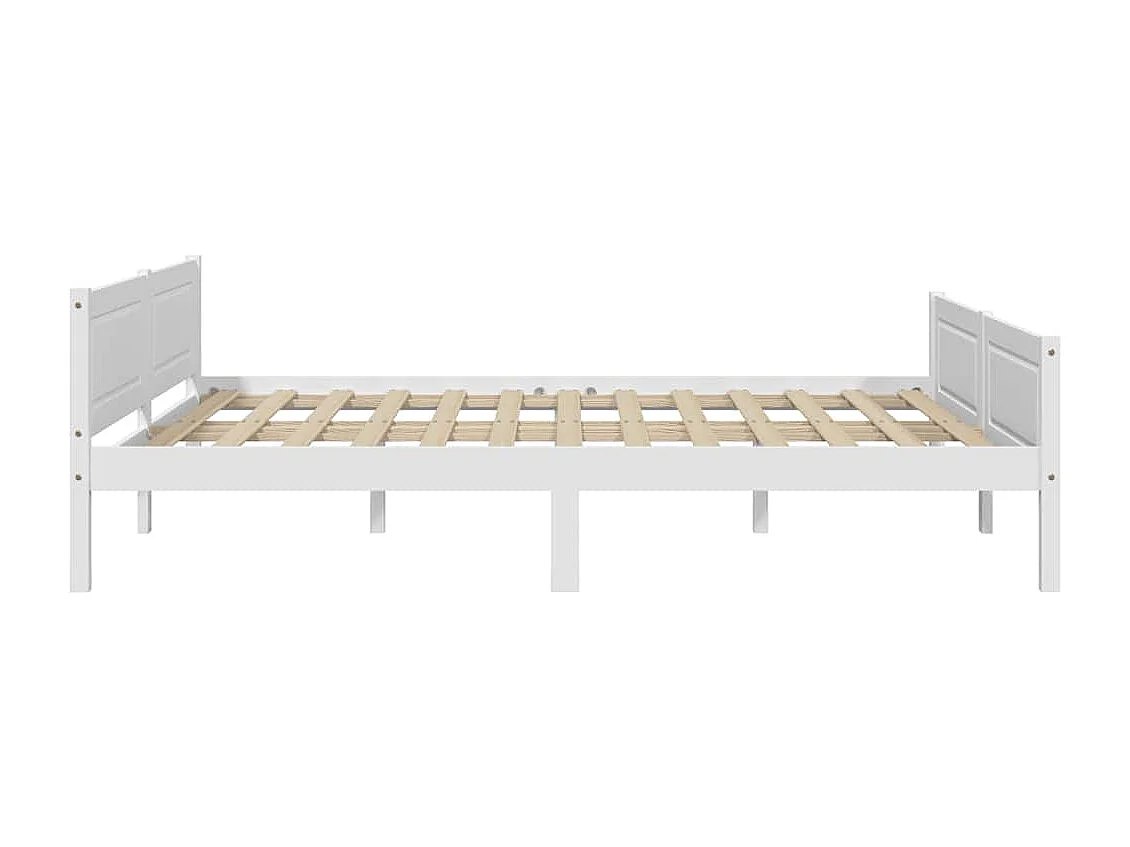 Estructura de cama sin colchón de madera maciza de pino blanco 160x200 cm