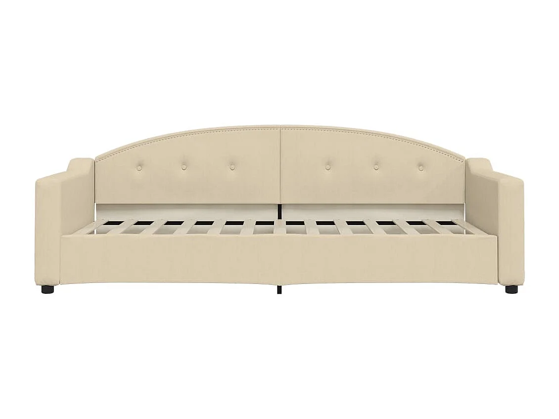 Divano letto con rotelle senza materasso color crema 90x200 cm