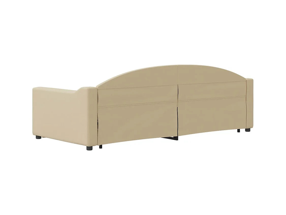 Lit de jour avec gigogne sans matelas crème 90x200 cm