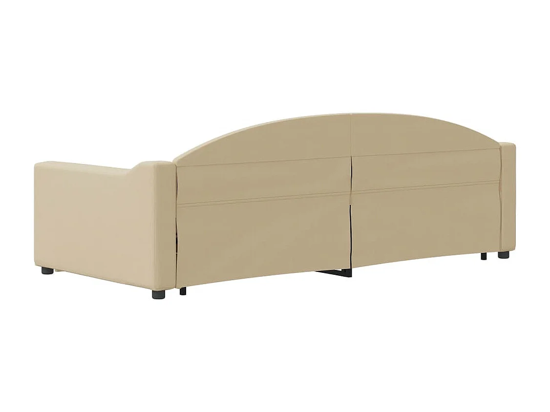 Lit de jour avec gigogne sans matelas crème 90x200 cm