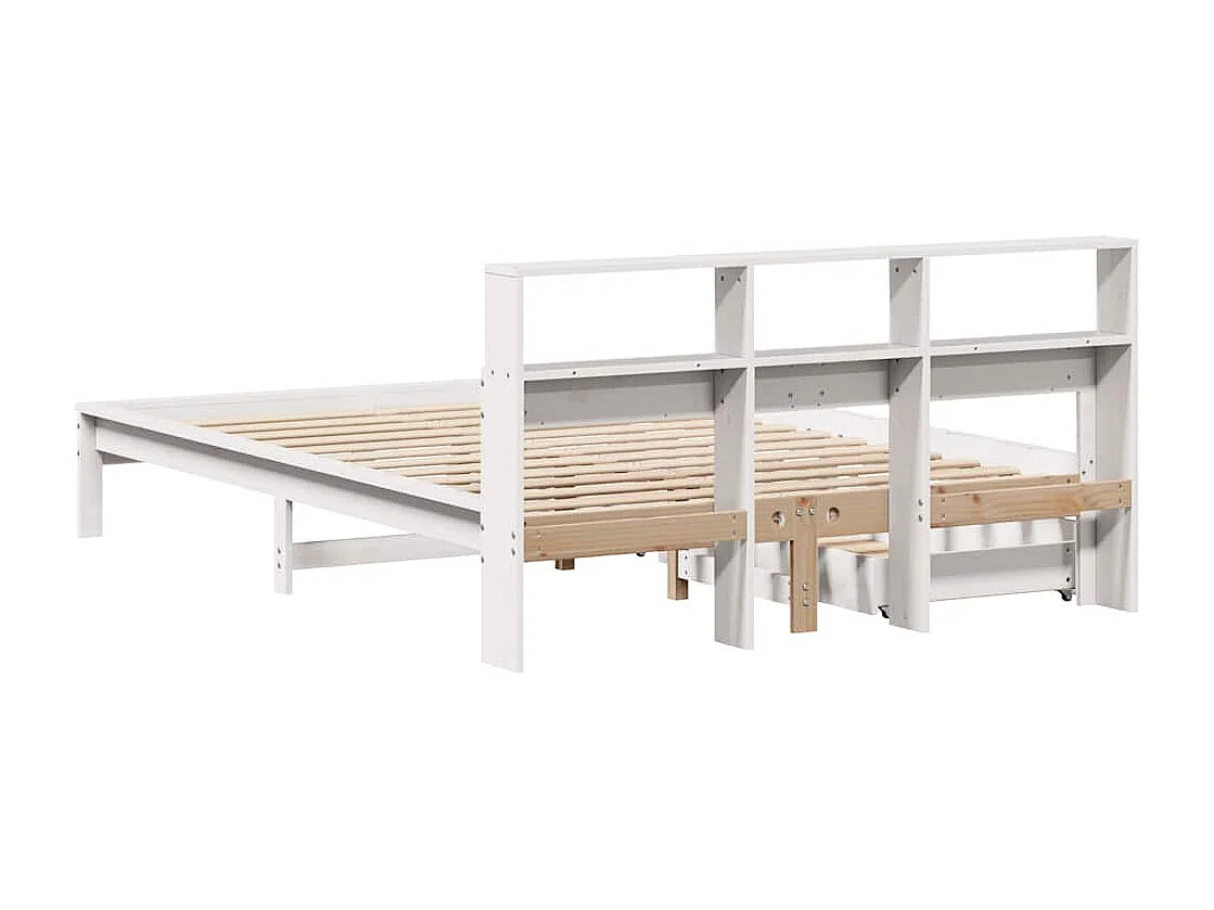 Weißes Regalbett ohne Matratze 160x200 cm Massivholz Kiefer