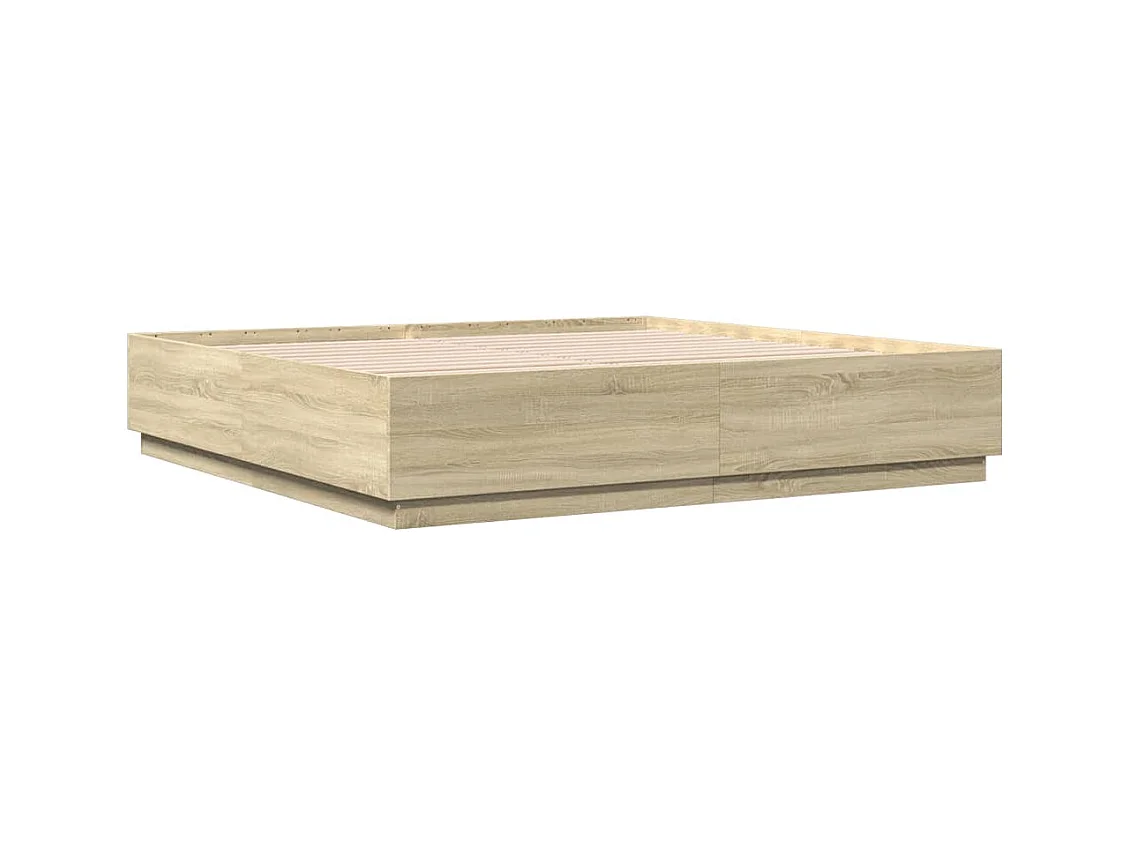 Cadre de lit avec LED sans matelas chêne sonoma 180x200 cm