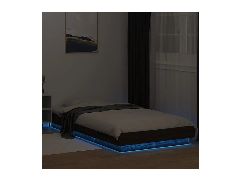 Bedframe met LED-verlichting zonder matras 75x190 cm