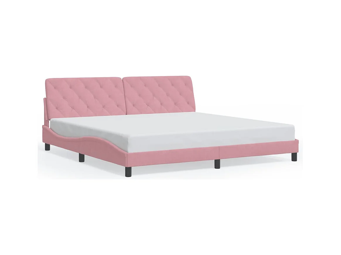 Bedframe zonder matras roze 200x200 cm fluweel