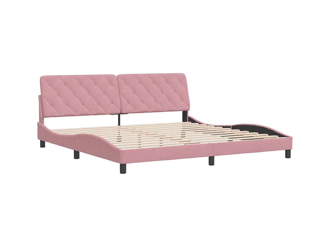 Bedframe zonder matras roze 200x200 cm fluweel