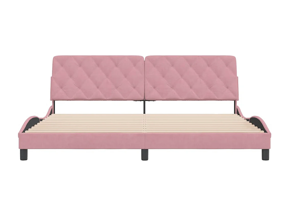 Cadre de lit sans matelas rose 200x200 cm velours