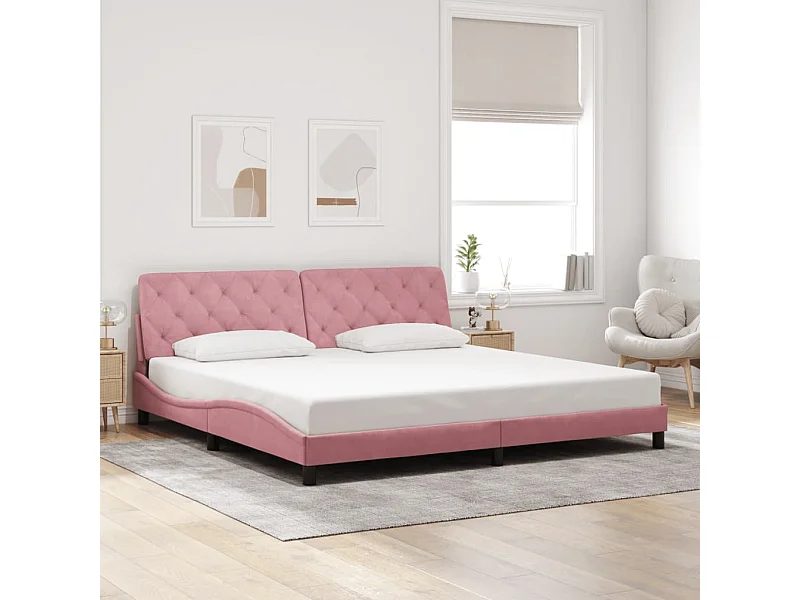 Bettgestell ohne Matratze rosa 200x200 cm Samt