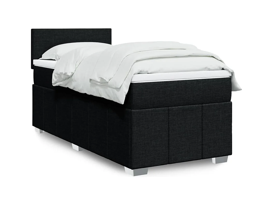 Rete a doghe e materasso Tessuto Nero 80x200 cm