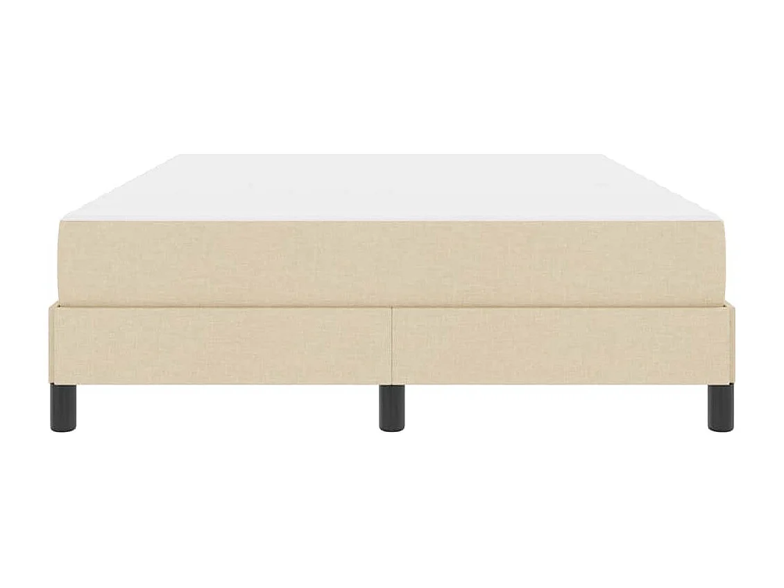 Cama con somier y colchón color crema de 140 x 200 cm de tela