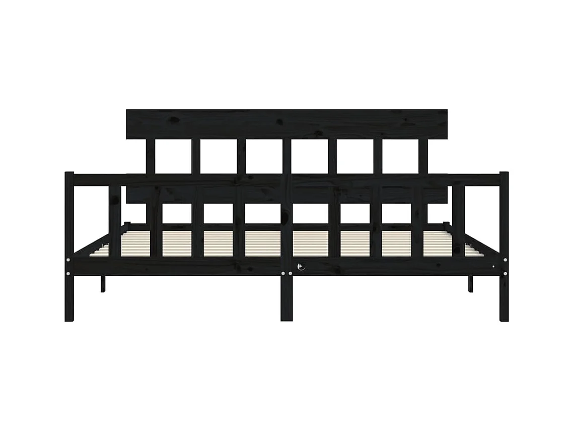 Bettgestell ohne Matratze schwarz 200x200 cm Kiefer Massivholz