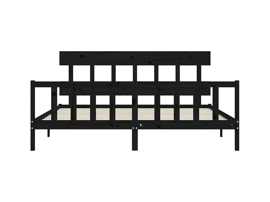 Bettgestell ohne Matratze schwarz 200x200 cm Kiefer Massivholz