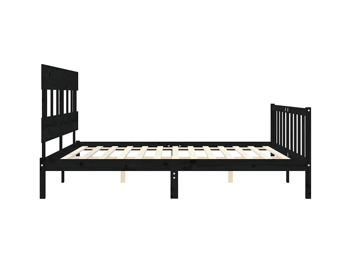 Bettgestell ohne Matratze schwarz 200x200 cm Kiefer Massivholz