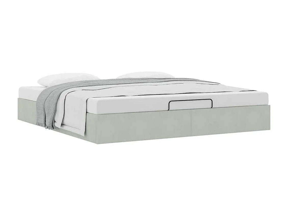 Ottomaanse bedframe zonder matras lichtgrijs 180x200 cm fluweel