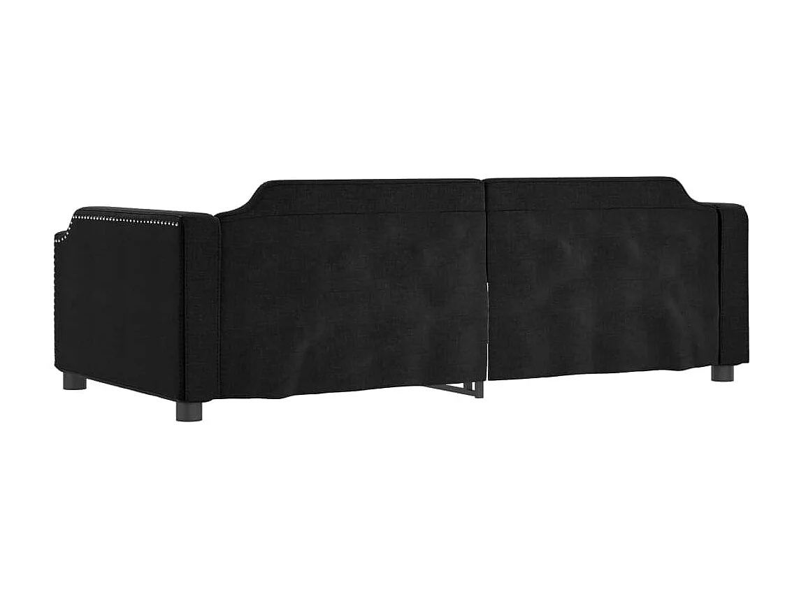 Cama de día con nido y cajones sin colchón negro 80x200 cm