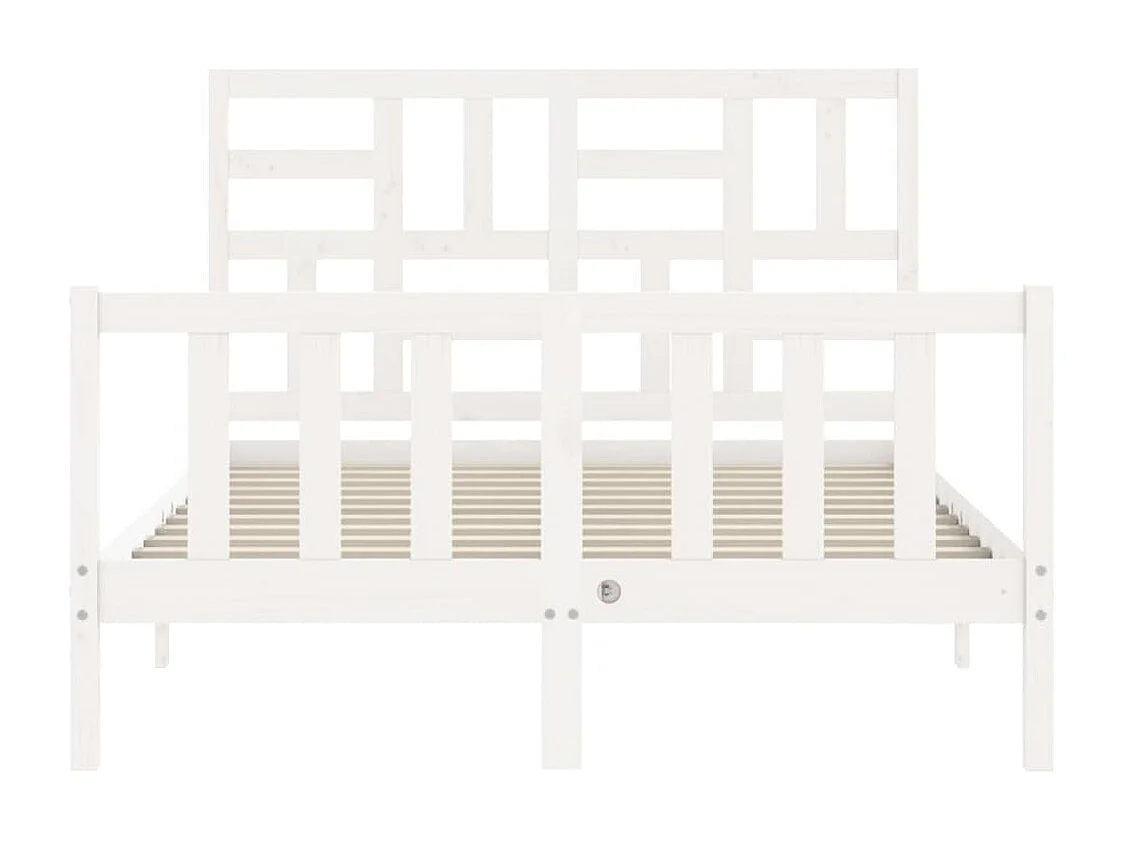 Cadre de lit sans matelas blanc 120x200 cm bois de pin massif